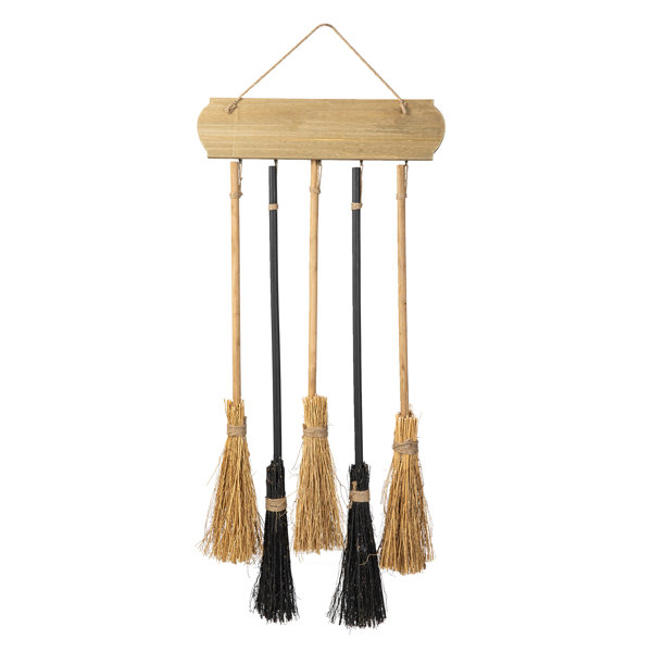 42″H Halloween Wooden Brooms Parking Porch Decor
