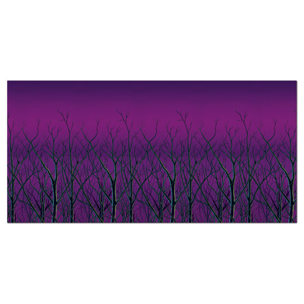 Halloween Spooky Forest Treetops Backdrop