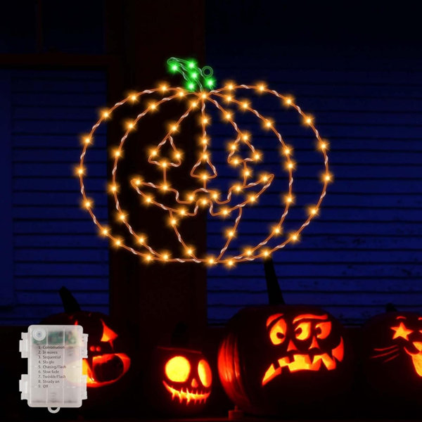 Halloween Window Decorations,1 Pack Pumpkin Silhouette Light, 8 Modes Battery Operated Halloween Lights With Timer, Waterproof Window Silhouette Light For Indoor Outdoor Window Door Yard Party Decor