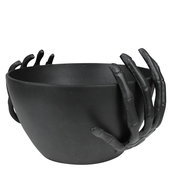 Bowl With Skeleton Hands, Black