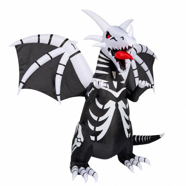 9.2Ft Halloween Inflatable Skeleton Dragon with Red LED Eyes
