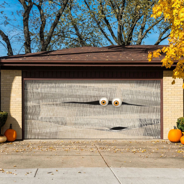 Mummy Halloween Garage Door Banner – Outdoor Decorations