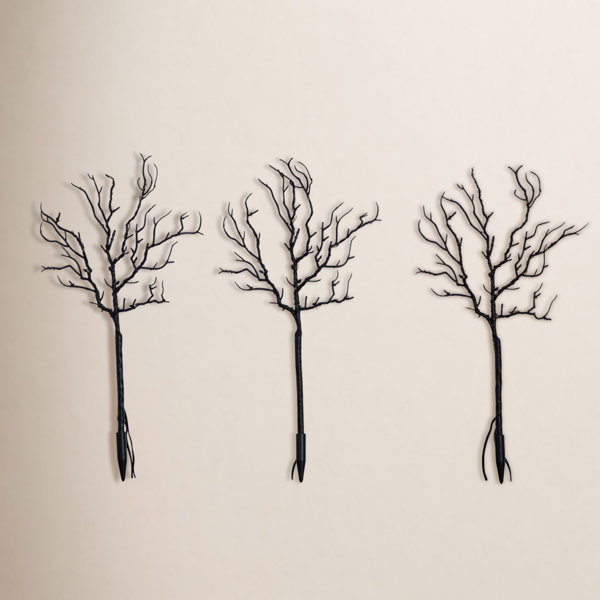 14″ Pre-Lit Halloween Black Twig Branch Set