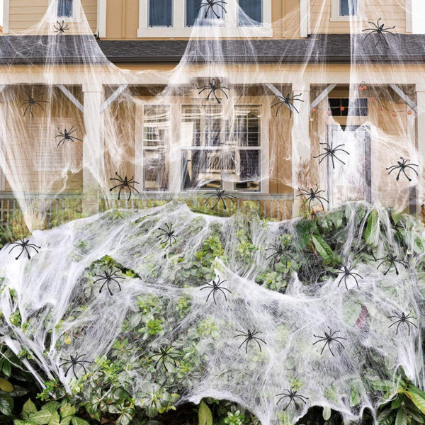 Halloween Spider Webs Decorations With 150 Fake Spiders Super Stretchy Cobwebs For Halloween Decor Indoor And Outdoor