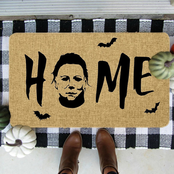Halloween Door Mat Home Mats Horror Movie Doormat Decorative Entrance Matt Non-Slip Rubber Backing Floor Mat Washable Seasonal Welcome Rugs For Indoor Outdoor