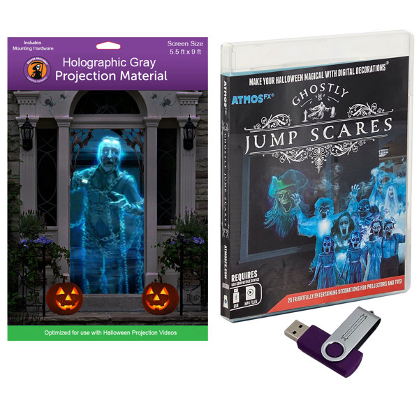 USB Screen Kit – Atmosfx Ghostly Jump Scares on USB with 5.5 ft x 9 ft Screen
