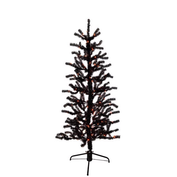 Orange/Purple 140 ct 5 ft. LED Prelit Animated Halloween Tree