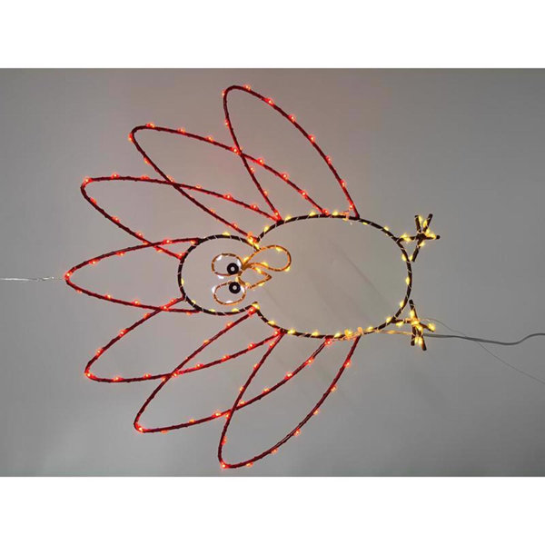 Multicolored LED Prelit Turkey Silhouette Window Decor