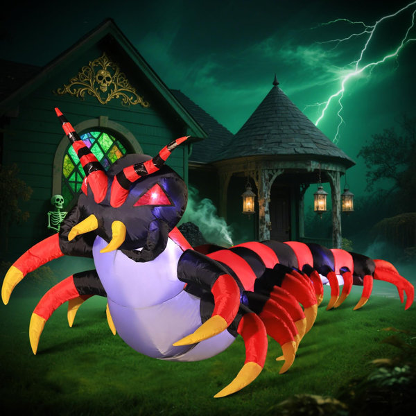 8FT Halloween Inflatable Centipede Decoration – LED Lights Outdoor Holiday Blow Up Decor, Giant Halloween Yard Inflatable For Garden Lawn