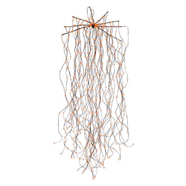 Orange 450 ct 4.9 in. LED Prelit Big Seed Waterfall Light Hanging Decor
