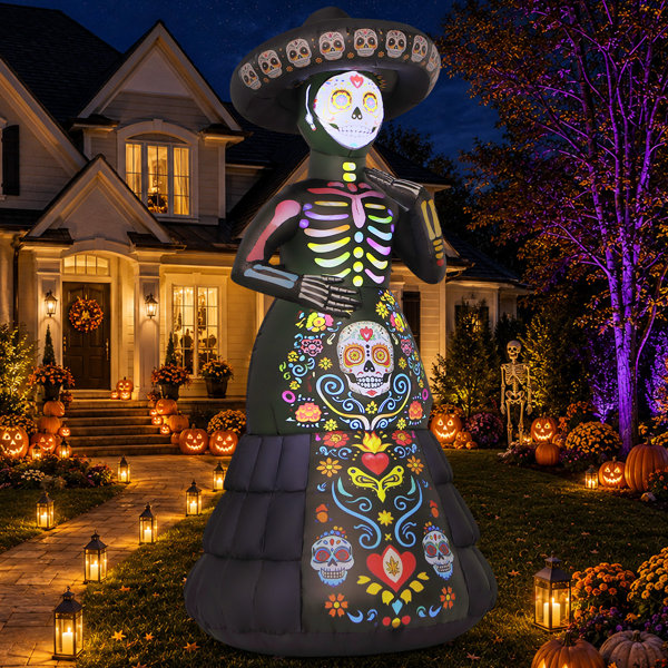 7 Ft Halloween Inflatable Undead Bride With Built-In Led Lights