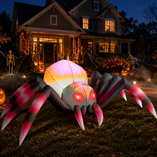 6 FT Halloween Inflatable Red-Black Gradient Spider with Built-in LED Lights