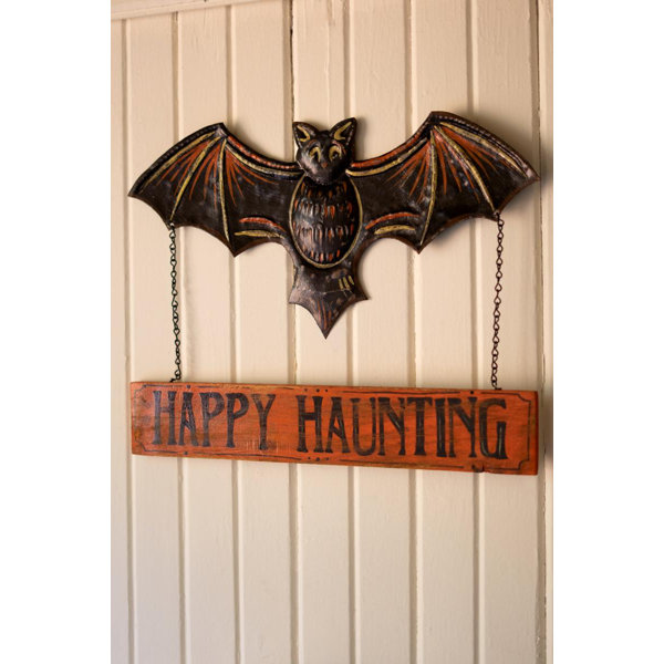 HAPPY HAUNTING BAT DOOR HANGER