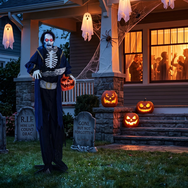 5.8ft Spooky Halloween Standee Decoration For Instant Festive Atmosphere Indoor Outdoor Versatile Compact Fold Flat For Off Season Storage