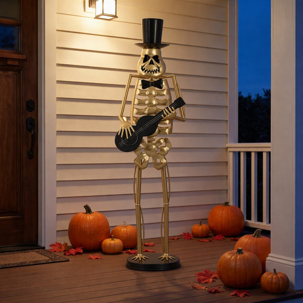 64.6” Halloween Skeleton Guitar Yard Decoration
