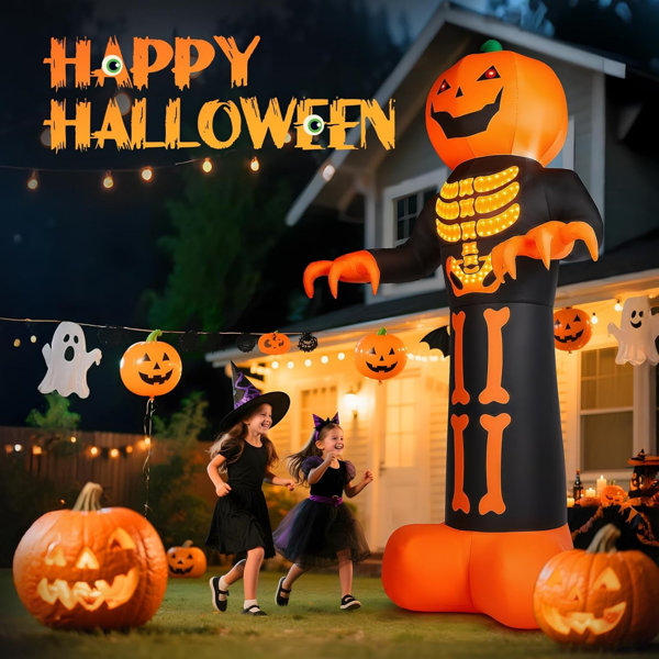 Halloween Inflatable 12ft Giant Yard Decoration, Grim Reaper with Skeleton Ribs & Pumpkin, Built-in 3 LED Lights + 115 String Lights, Weather-Resistant Outdoor Prop for Lawn, Garden & Party