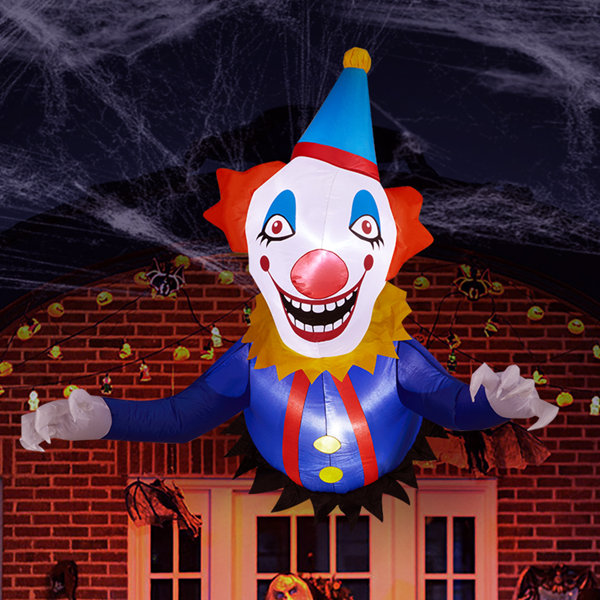 3.3 FT Halloween Inflatable Clown Breaking Out of Window, Lighted Blow Up Decoration with Built-In LED & Fan, Scary Indoor Outdoor Decor for Yard, Lawn, Garden and Party