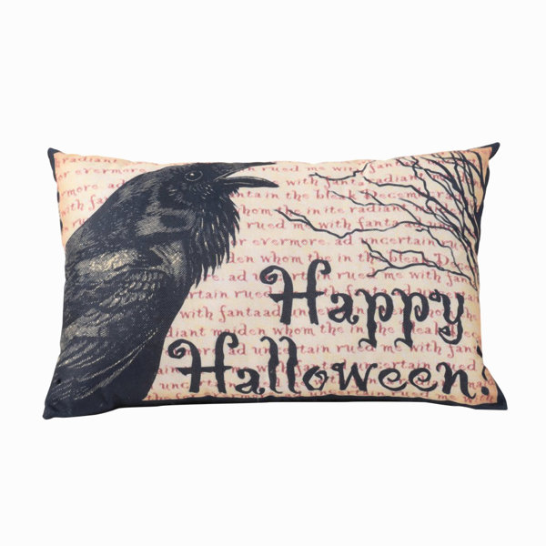 20×13″ Crow Happy Halloween Pillow